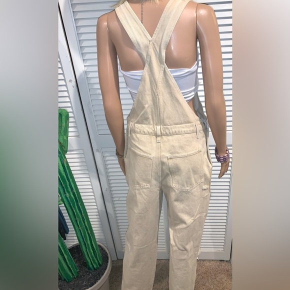 Vintage Palmetto Tan Jean distressed overalls women’s medium - Picture 10 of 11